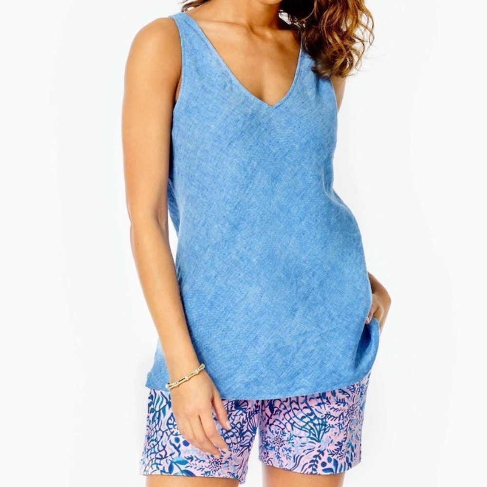 NWT Lilly Pulitzer Florin Sleeveless Linen Top